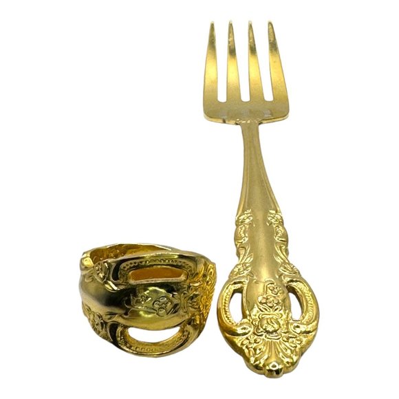 King Arthur’s Gold Electroplated Artisan Spoon Artisan Ring Size 6.75 - Picture 10 of 14